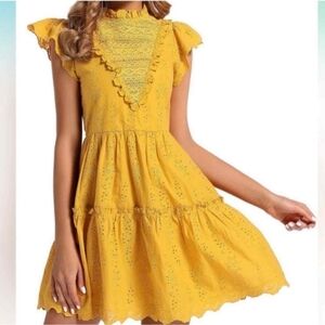 House of Harlow yellow mustard mini dress in cotton size S